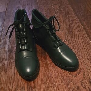 Vintage Prima Royale Green Leather Lace-Up Boots – Size 7M
